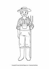 Farmer Pitchfork Activityvillage sketch template
