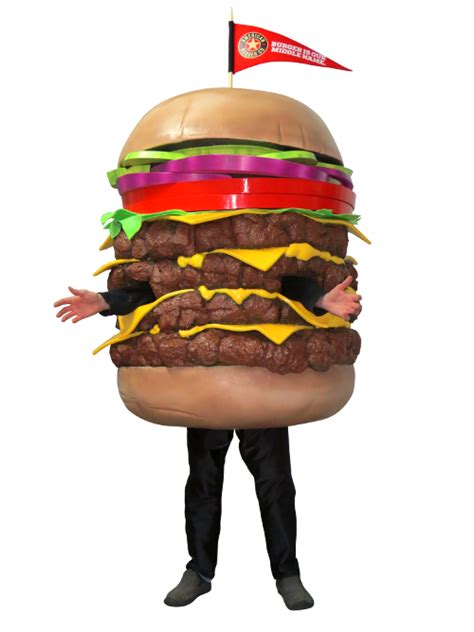 meet   patty cheeseburger roadie  mascot  american burger