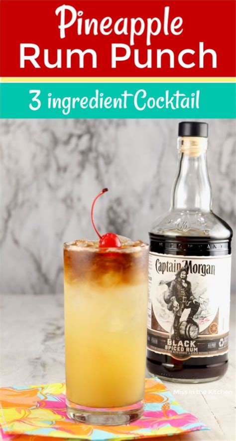 Pineapple Rum Punch {easy Recipe} Miss In The Kitchen