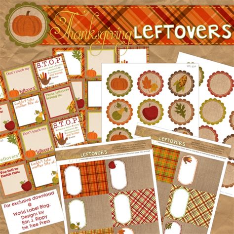 labels  thanksgiving leftovers digital papers scrap booking