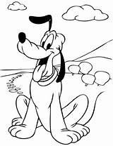 Pluto Coloring Pages Disney Printable Mouse Mickey Kids Color Dog Print Smile Drawing Big Outline Baby Characters Planet Getdrawings Drawings sketch template