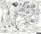 Jesus Jerusalem Coloring Entry Into sketch template