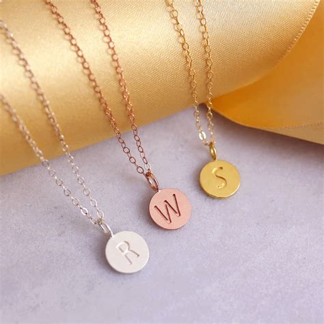 personalised sterling silver disc initial necklace  js jewellery notonthehighstreetcom