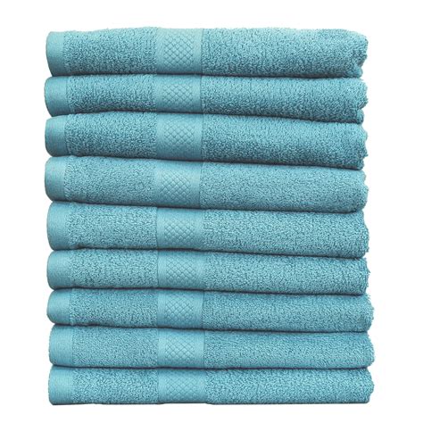 katoenen handdoeken hotelkwaliteit  pack  cm denim blauw blokker