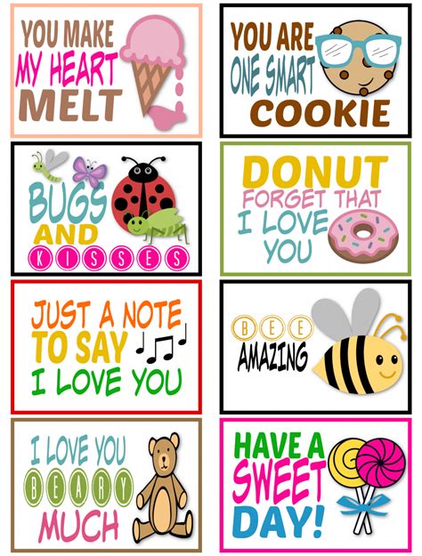 daughter  printable lunchbox notes printable templates