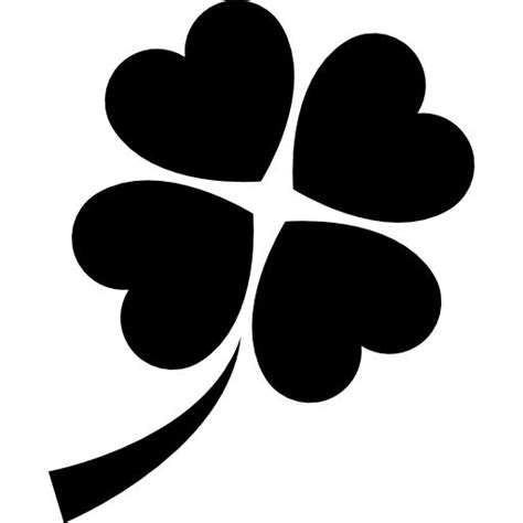 leaf clover symbol  shown  black  white  hearts