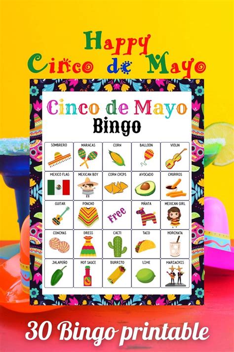 cinco de mayo bingo cards   fun activity  kids family
