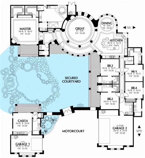 home design plan tx luxury  central courtyard house remarkable plans interior
