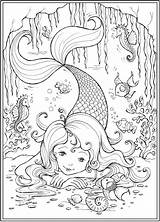 Mermaid Colorear Sirena Dover Publications Sirenas Escolha Doverpublications T1p sketch template