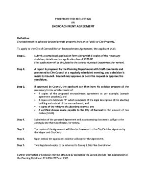 encroachment agreement form fill  sign printable template