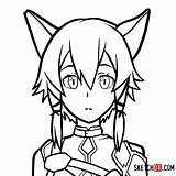 Sword Anime Sinon Draw Step Face sketch template