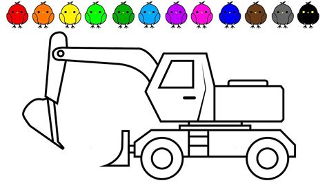 excavator truck coloring book car  construction vehicles colouring