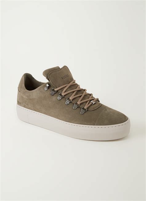 nubikk jagger sneaker van suede bronsgroen de bijenkorf