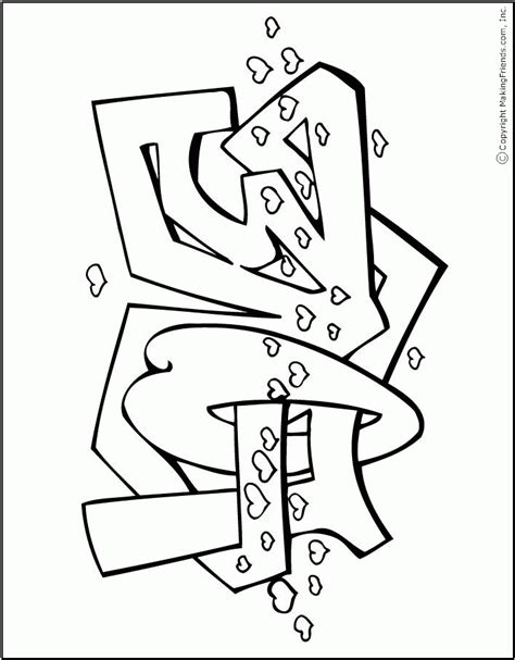 love  graffiti coloring pages    love