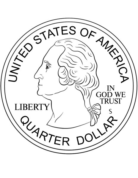quarter coin coloring page colouringpages