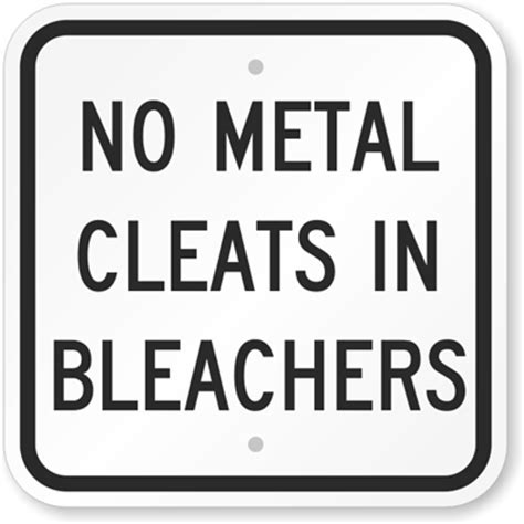 metal cleats  bleachers sign field safety sign sku