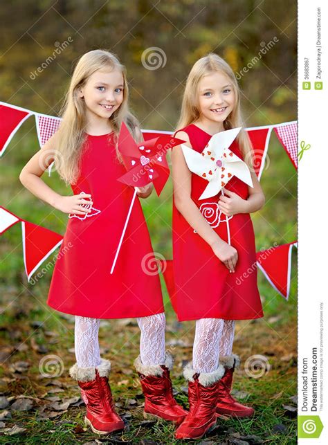 Portrait Of Two Sisters Stock Image Image Of Decor