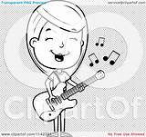 Adolescent Teenage Guitar Playing Girl Outlined Coloring Clipart Cartoon Vector Thoman Cory sketch template