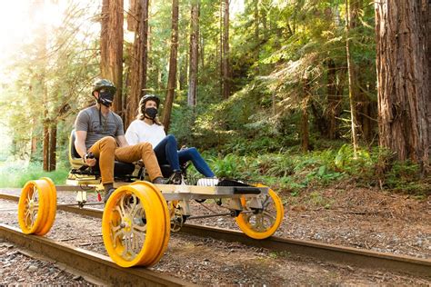 upcycled railbikes travel  californias ancient redwood groves