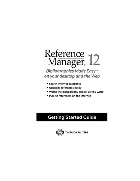 reference manager   started guide
