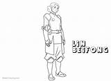 Korra Beifong Lin Coloring Legend Pages Kids Printable sketch template