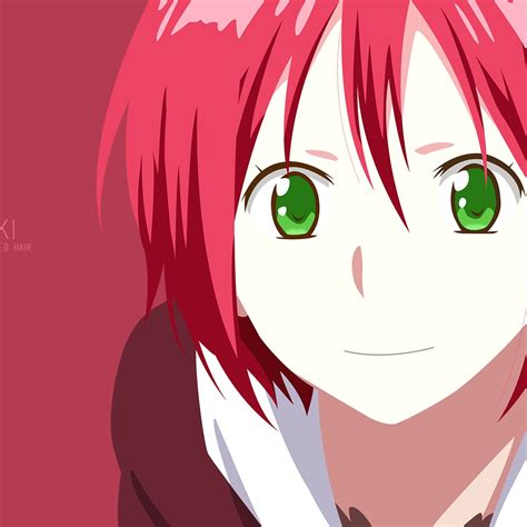 Anime Girl Red Hair Green Eyes