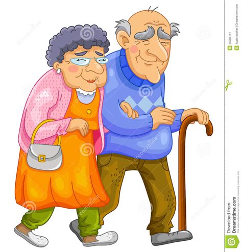 Happy Old Couple Stock Vector Illustration Of Characters