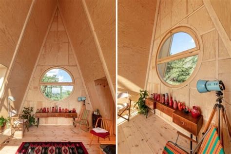 wood unveils tiny cabin  sleeps    people