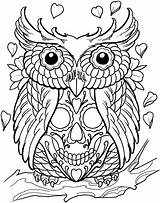 Skull Owl Skulls Adults Doverpublications Mandala Glider Getcolorings sketch template