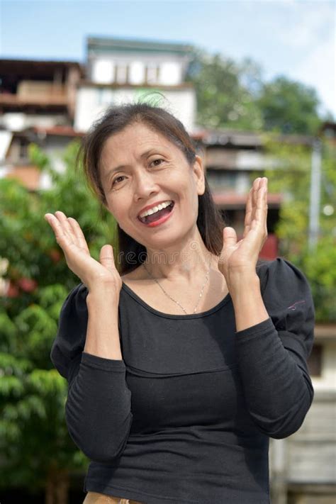 An A Surprised Filipina Person Stock Image Image Of Individual