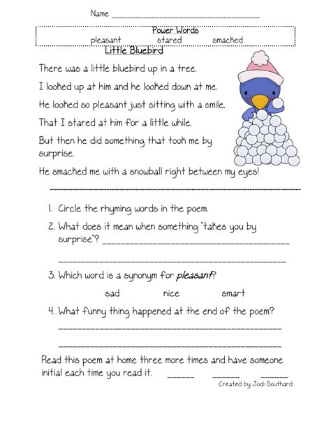 quiz worksheet poetry types facts  kids study