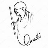 Gandhi Mahatma Jayanti Saluting Believed Mahtma sketch template