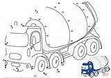 Dot Coloring Cement Mixer Cartoon Pages Printable Dots Truck Connect Drawing Library Clipart Coloringhome Comments sketch template