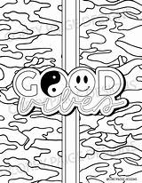 Coloring Good Vibes Camo Sheet Pack Stripe sketch template