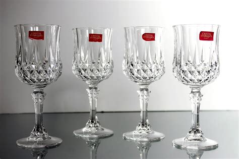 Crystal Wine Glasses Cristal D Arques Durand Longchamp Cut Crystal
