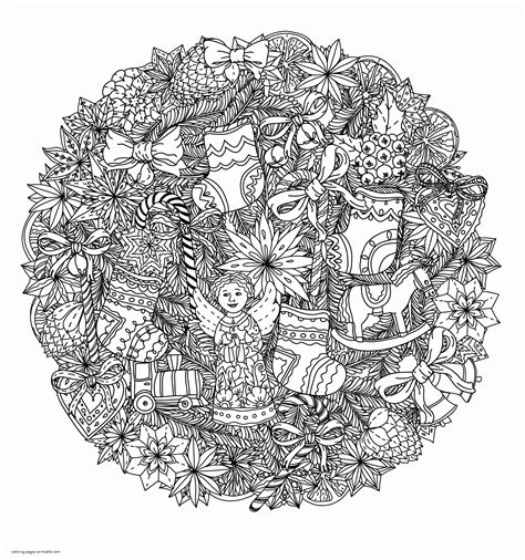 big detailed  coloring page  adults christmas coloring pages
