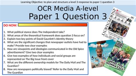 ocr  level newspapers paper  question  industry teaching resources