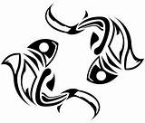 Tribal Pisces Tattoo Designs Clipart Fish Clip Hawaiian Animal Tattoos Zodiac Cliparts Two Koi Clipartbest Fishes Animals Leo Signs Men sketch template