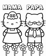 Mama Papa Kitty Hello Coloring Printable Print Pages Sheet Topcoloringpages Color Books Choose Board Parents sketch template