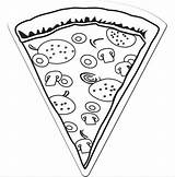 Pizza Coloring Slice Food Kids Book Coloringpagebook Drumstick Advertisement sketch template