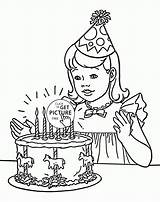 Birthday Coloring Girl Pages Kids Happy Colouring Printable Cards Printables Holiday Choose Board sketch template