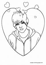 Justin Bieber Coloring Pages Drawing Print Color Hearts Valentines Printable Getdrawings Cartoon Browser Window Getcolorings Categories sketch template