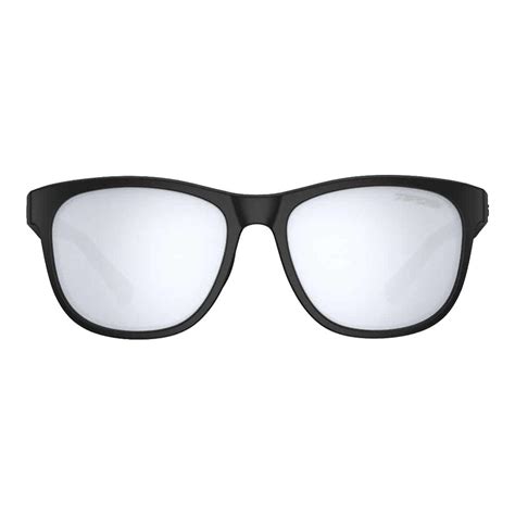 tifosi swank sunglasses in satin black with smoke bright blue lenses
