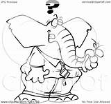 Forgetful Reminder String Toonaday Finger Outline Illustration Cartoon Royalty Rf Clip Elephant sketch template