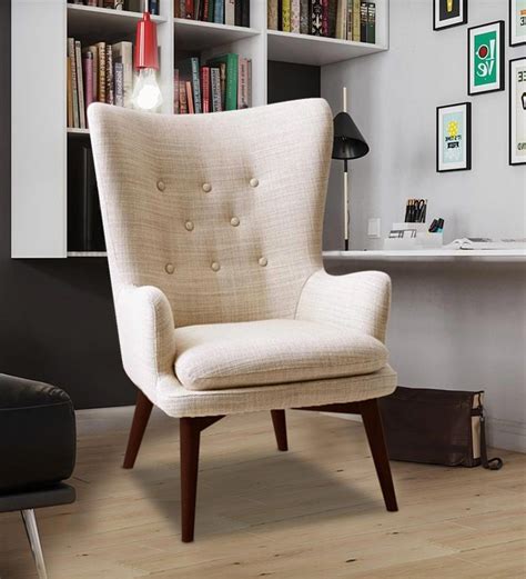 buy charming wing  chair  beige colour  dreamzz furniture