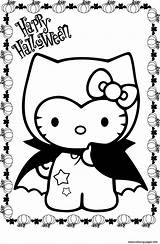 Halloween Coloring Pages Kitty Hello Printable Costume Vampire Color Print Sheets Kids Cute Toddlers Colouring Cartoon Fun Drawing Cat Beach sketch template