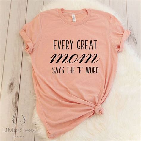 every great mom says the f word t shirts for women funny tees top