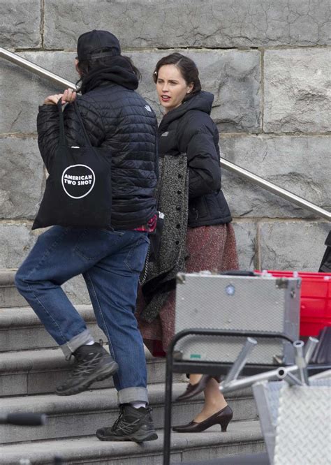 felicity jones on the set of her new film on the basis of sex in