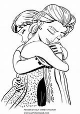 Coloring Hug Elsa Anna Pages Frozen Printable Getcolorings Color Getdrawings sketch template