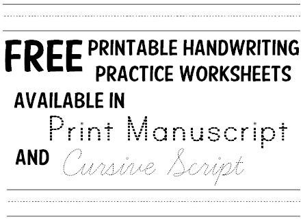 handwriting practice worksheets  printables  print  cursive